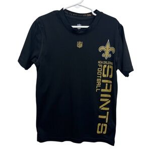 NFL New Orleans Saints Black and Gold Short Sleeve Tee, Size 8
